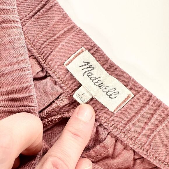 Madewell mauve cotton pull on shorts S - Picture 3 of 9